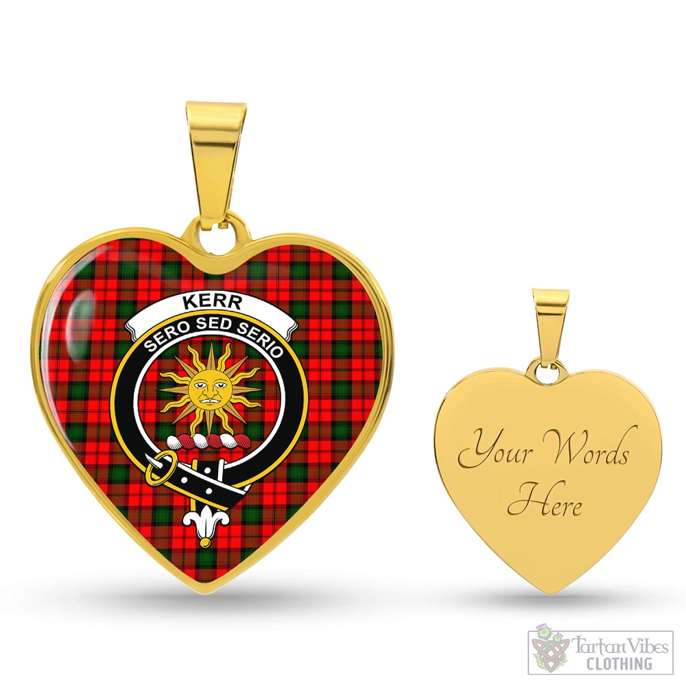 Tartan Vibes Clothing Kerr Modern Tartan Heart Necklace with Family Crest