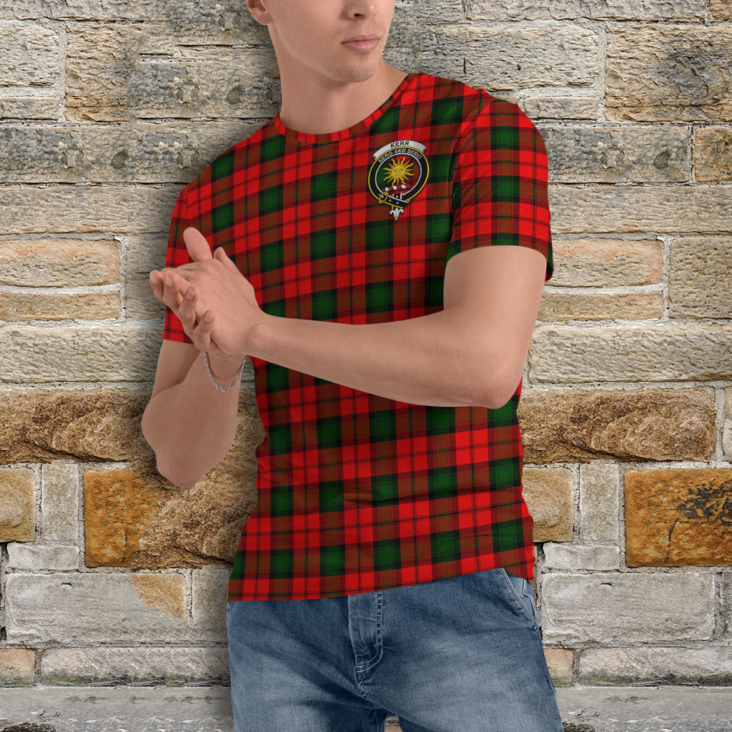 Kerr Modern Tartan T-Shirt with Family Crest - Tartan Vibes Clothing