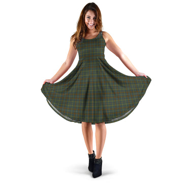 Kerry County Ireland Tartan Sleeveless Midi Womens Dress