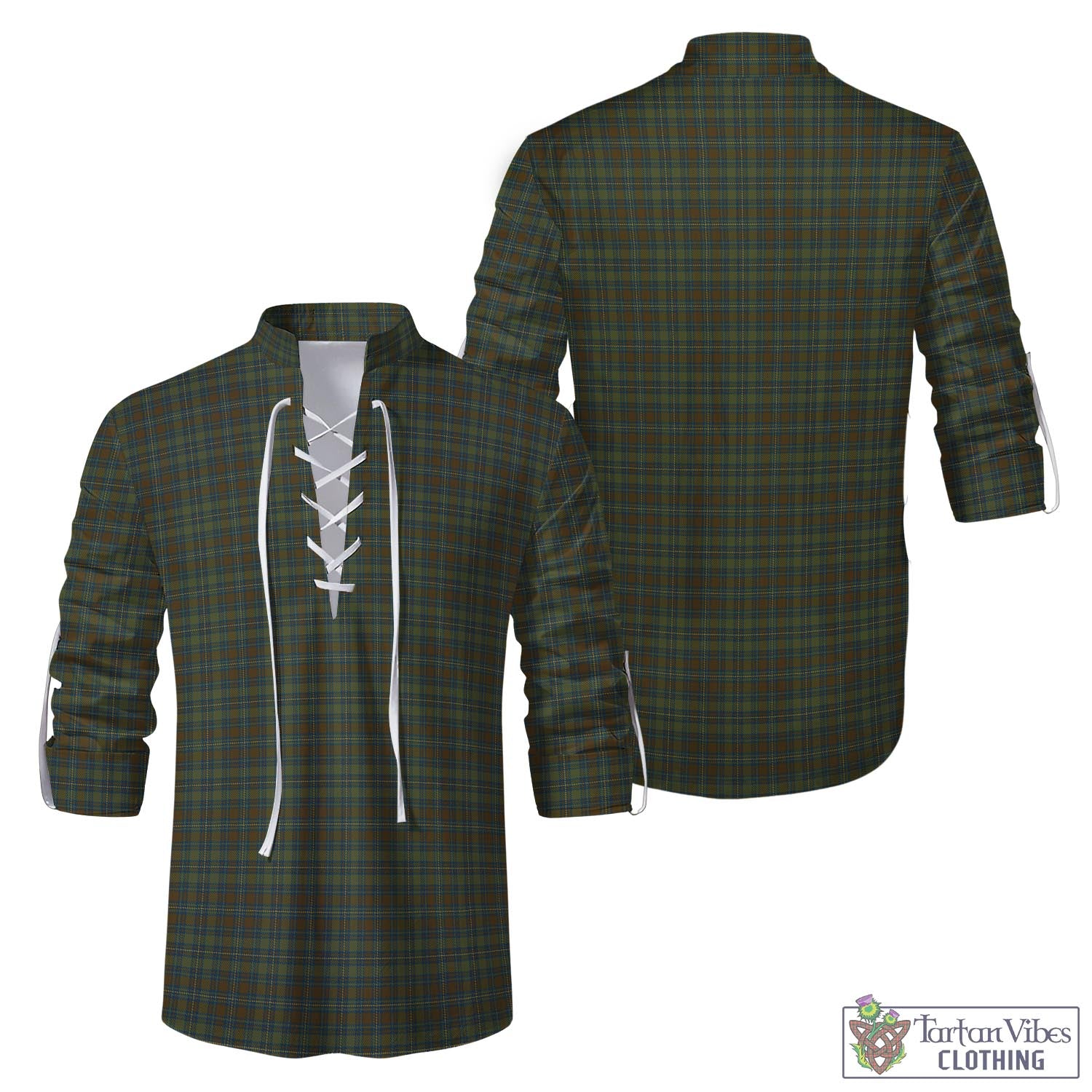 Tartan Vibes Clothing Kerry County Ireland Tartan Men's Scottish Traditional Jacobite Ghillie Kilt Shirt