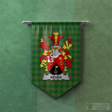 Keyes Irish Clan Tartan Gonfalon, Tartan Banner with Coat of Arms Chevron - Tartan Vibes Clothing