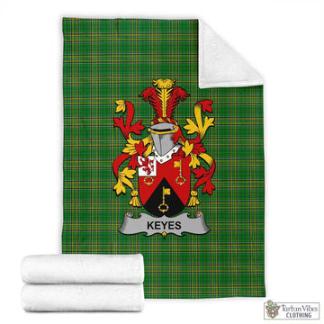Keyes Irish Clan Tartan Blanket with Coat of Arms X-Large 59 x 79 inches 150 x 200 cm - Tartan Vibes Clothing