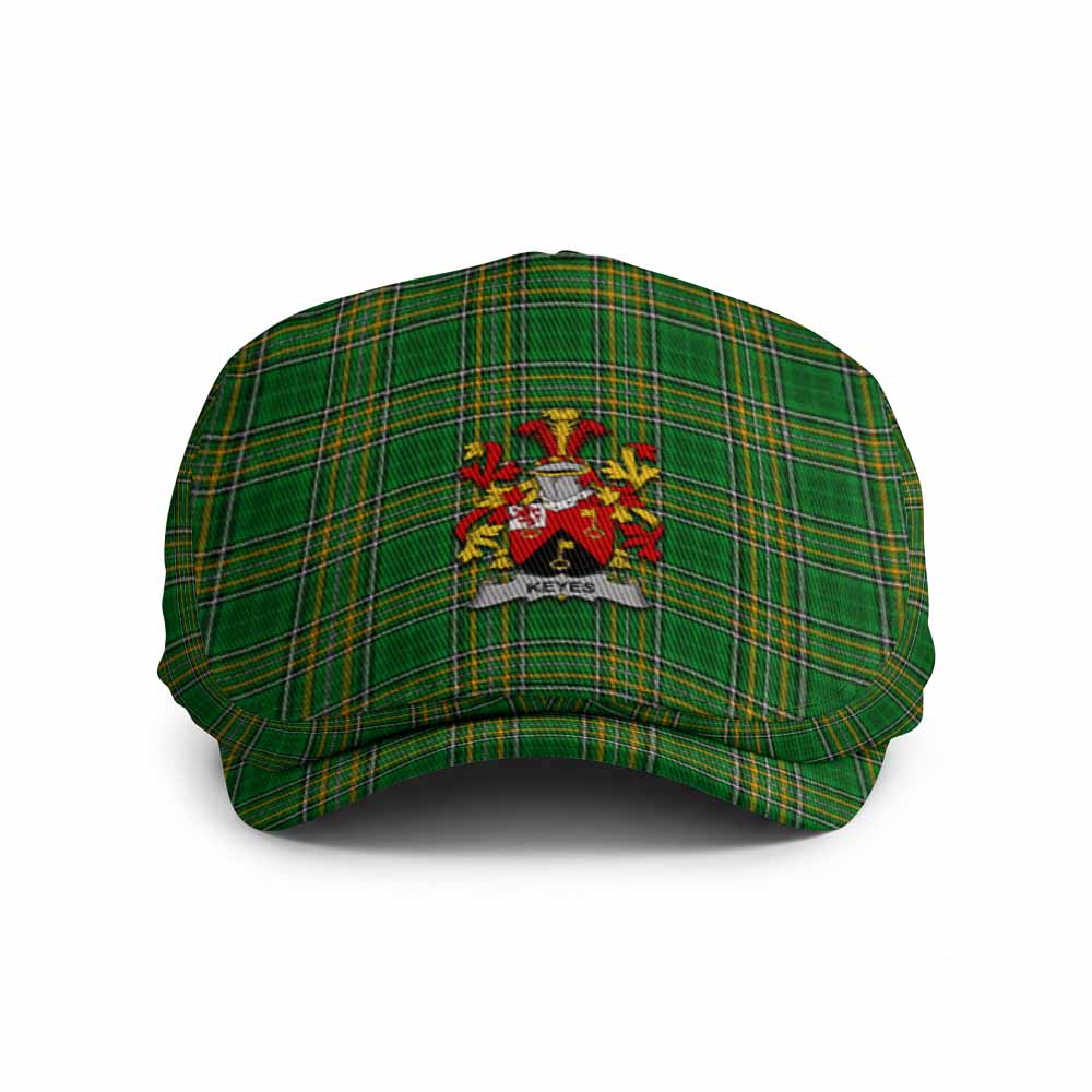 Keyes Irish Clan Tartan Jeff Cap, Tartan Flat Cap with Coat of Arm Jeff Hat - Tartan Vibes Clothing