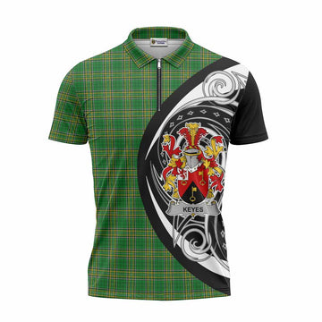 Keyes Irish Clan Zipper Polo Shirt Celtic Circle Style Unisex - Tartan Vibes Clothing