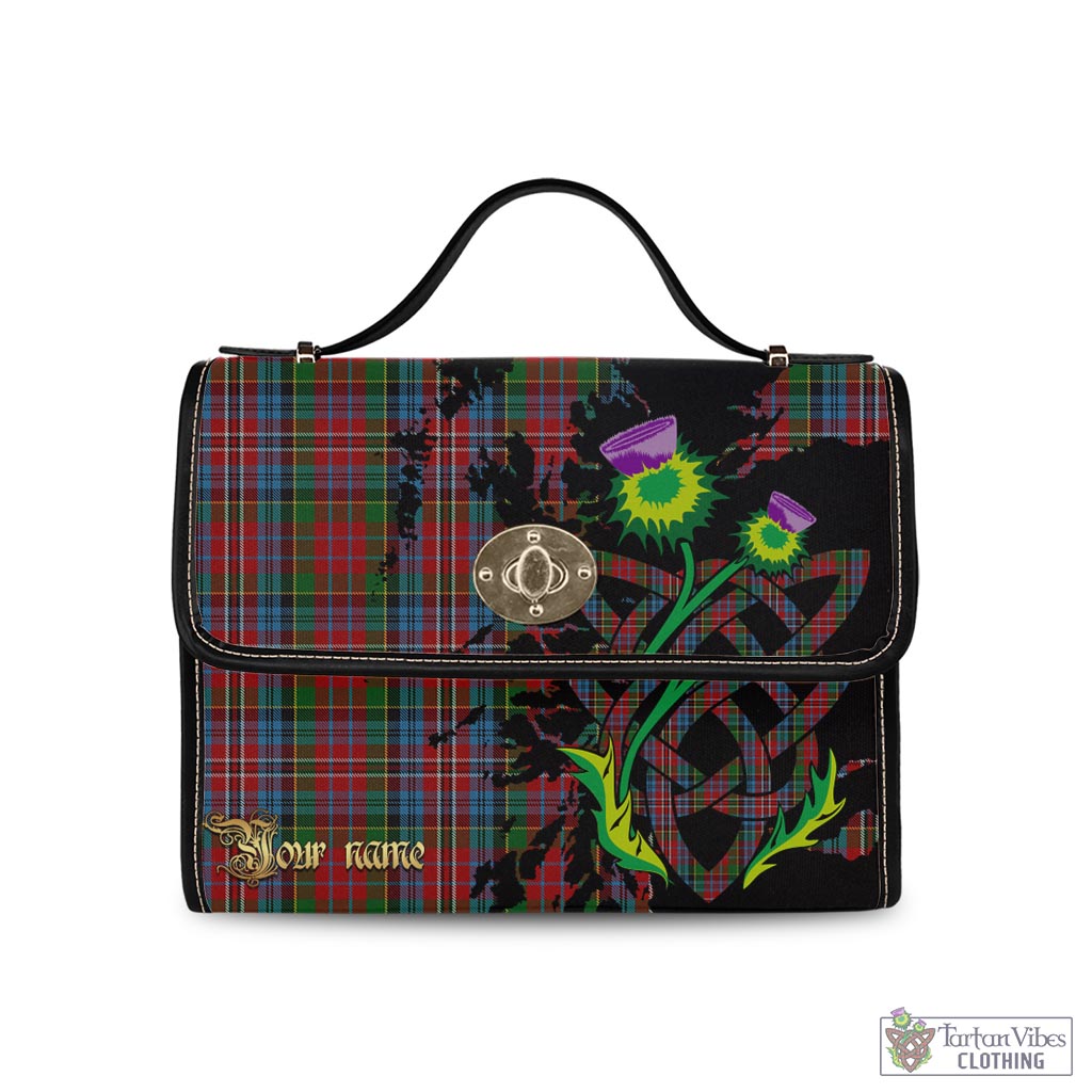 Tartan Vibes Clothing Kidd Tartan Waterproof Canvas Bag with Scotland Map and Thistle Celtic Accents