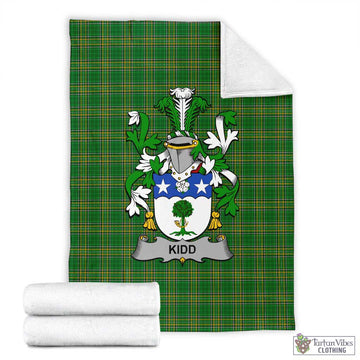 Kidd Irish Clan Tartan Blanket with Coat of Arms