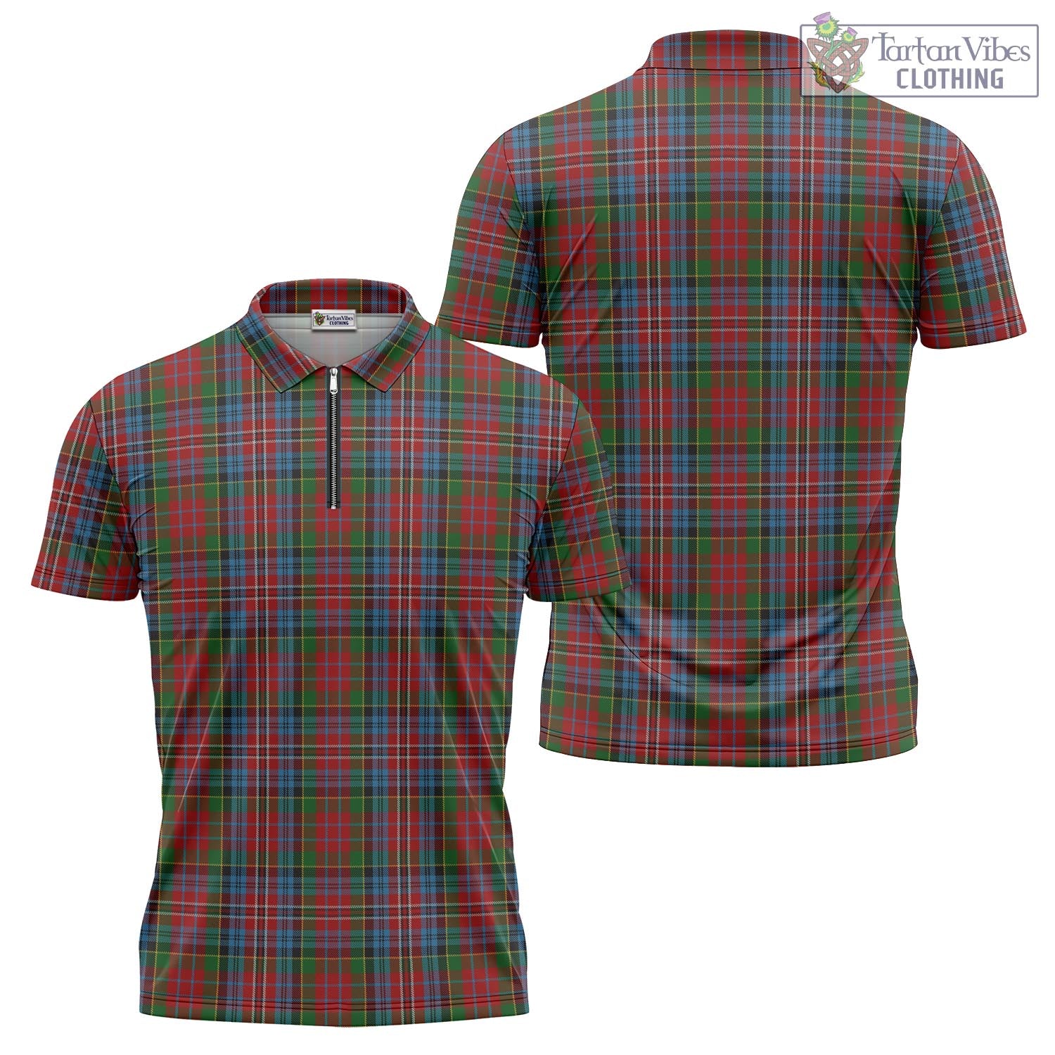 Tartan Vibes Clothing Kidd Tartan Zipper Polo Shirt