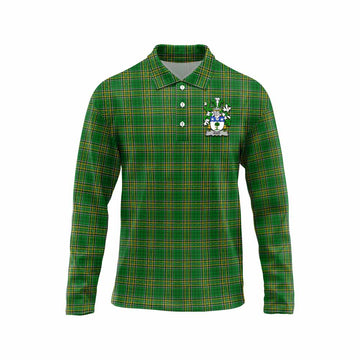 Kidd Irish Clan Tartan Long Sleeve Polo Shirt with Coat of Arms