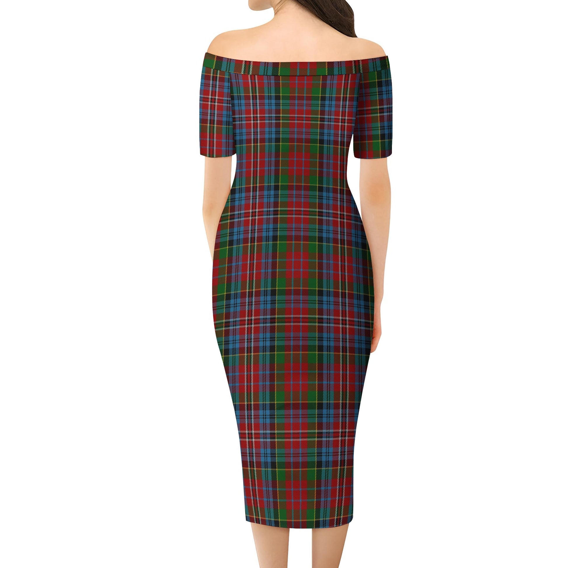 Kidd Tartan Off Shoulder Lady Dress - Tartanvibesclothing