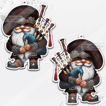 Kidd Tartan Bagpiper Gnome Christmas Ornament