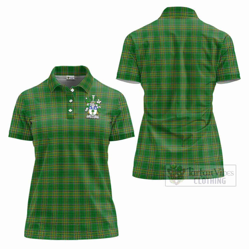 Kidd Irish Clan Tartan Women's Polo Shirt with Coat of Arms