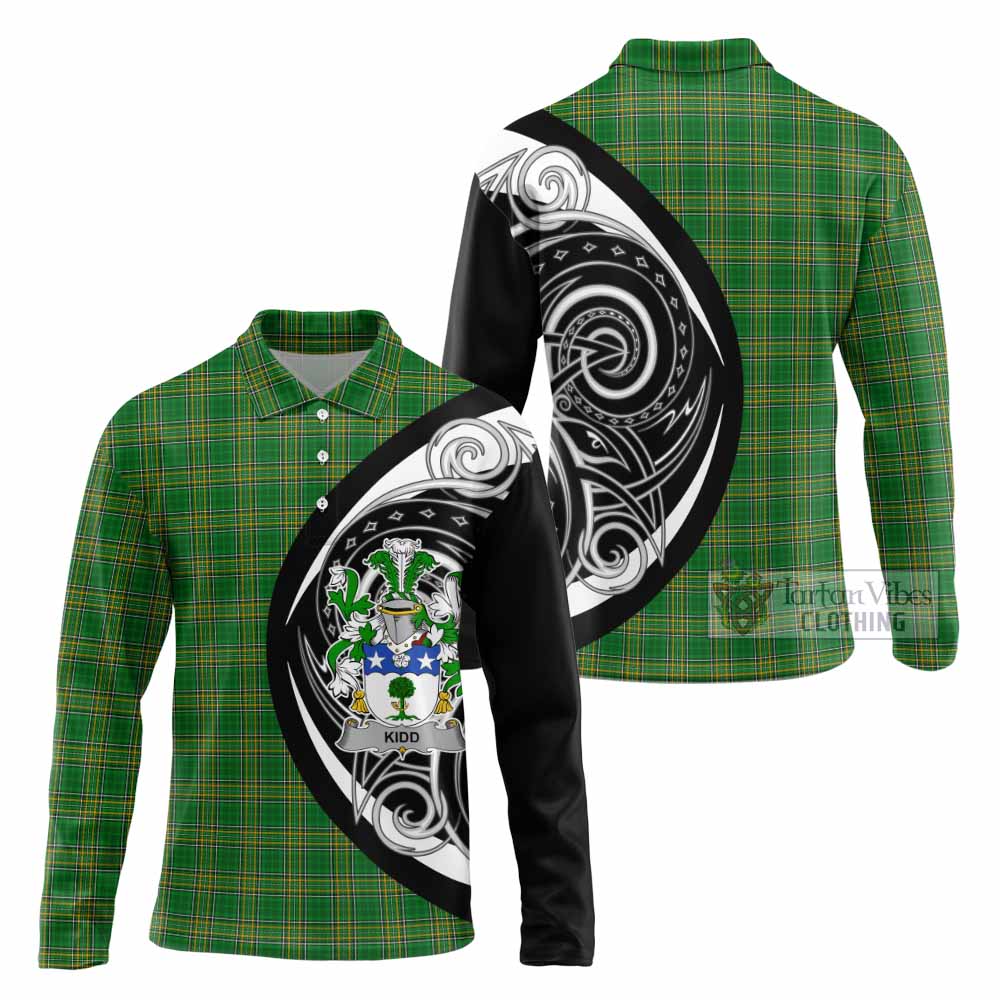 Kidd Irish Clan Long Sleeve Polo Shirt Celtic Circle Style - Tartan Vibes Clothing