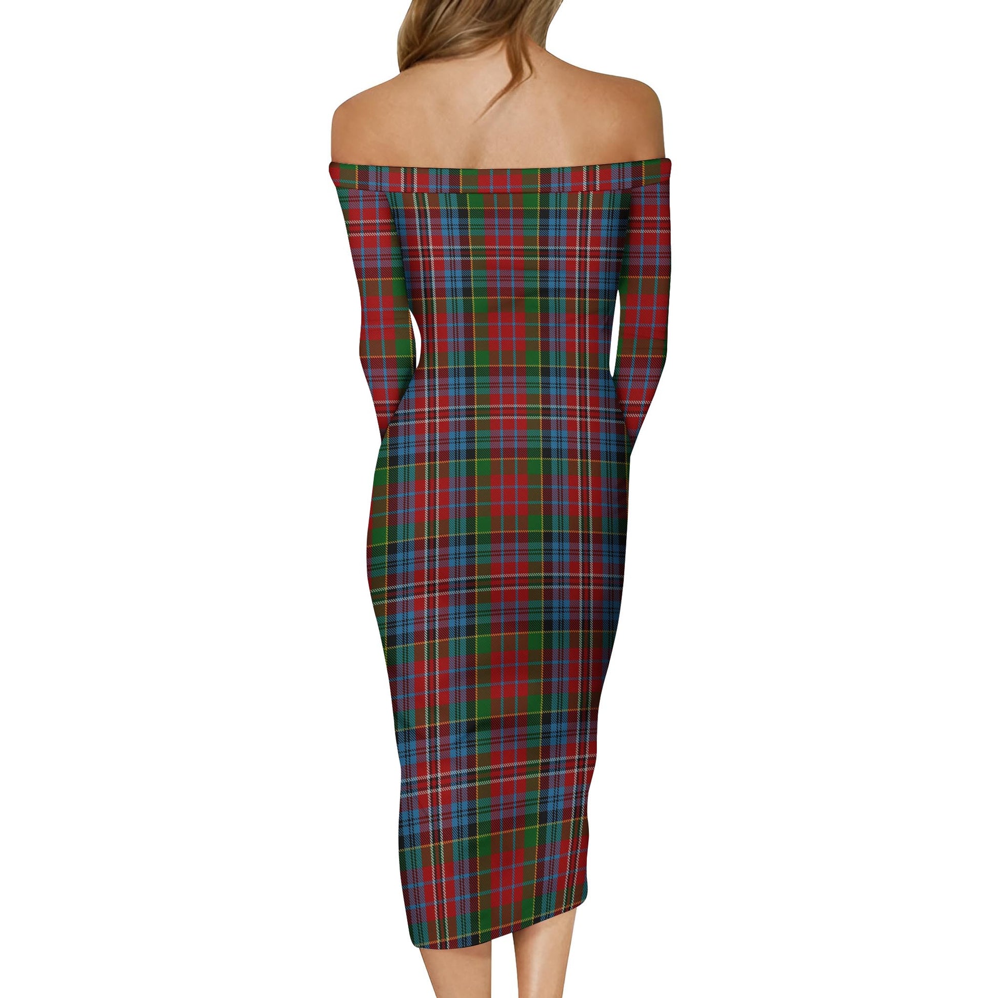 Kidd Tartan Off Shoulder Lady Dress - Tartanvibesclothing