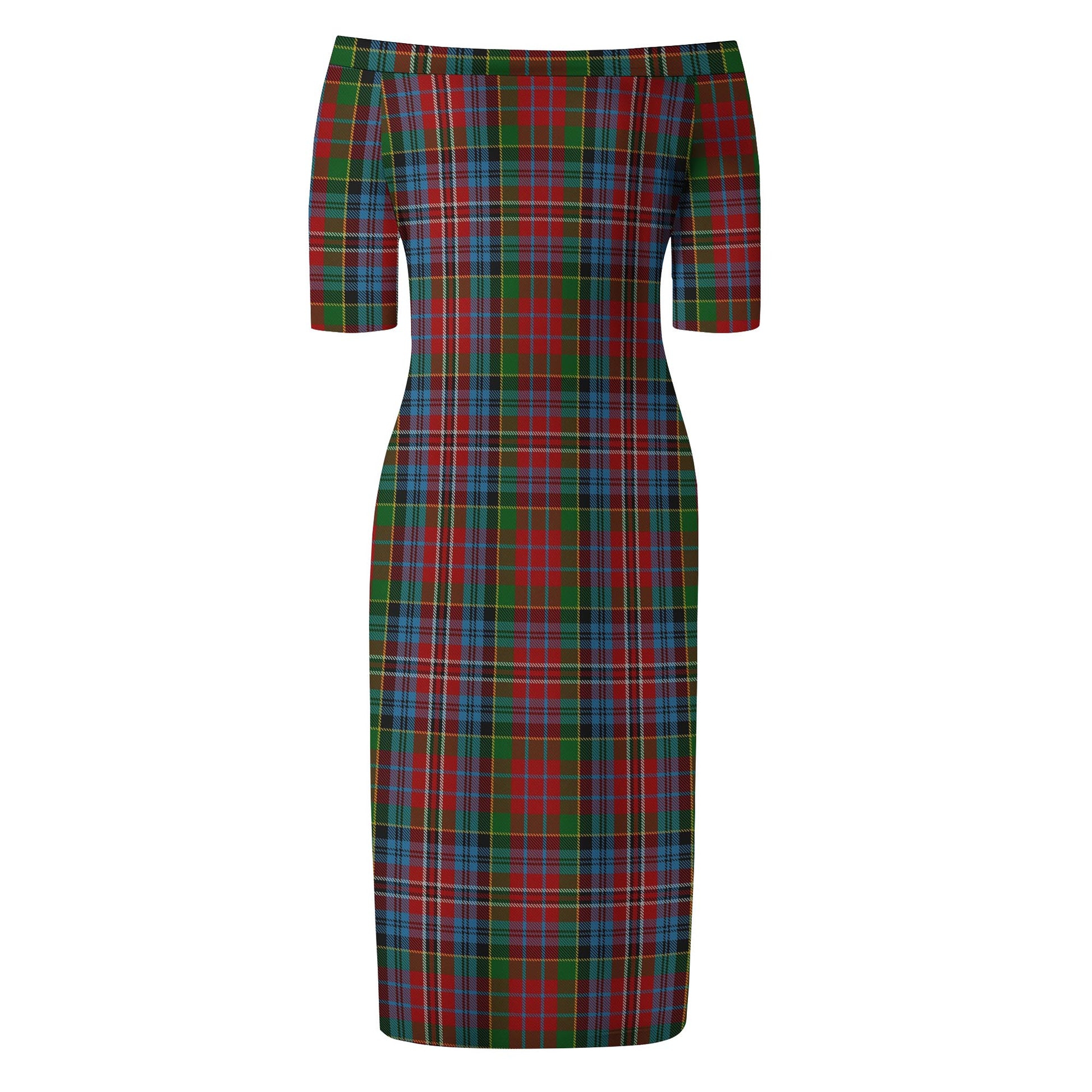 Kidd Tartan Off Shoulder Lady Dress - Tartanvibesclothing