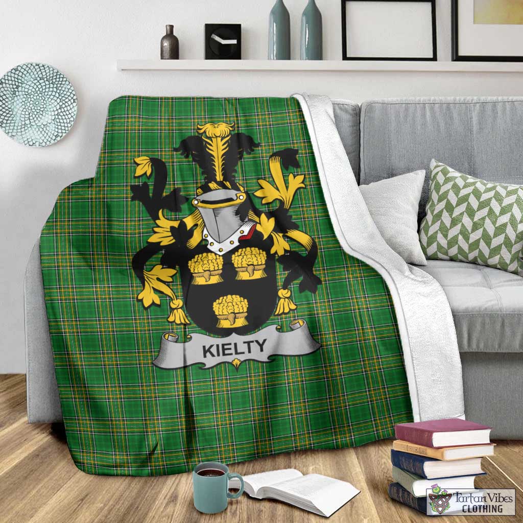 Kielty Irish Clan Tartan Blanket with Coat of Arms - Tartan Vibes Clothing