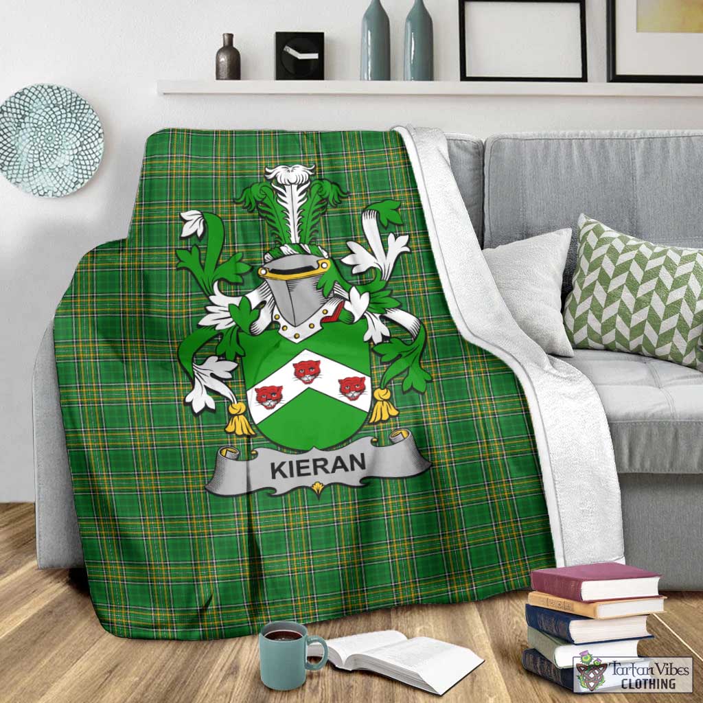 Kieran Irish Clan Tartan Blanket with Coat of Arms - Tartan Vibes Clothing