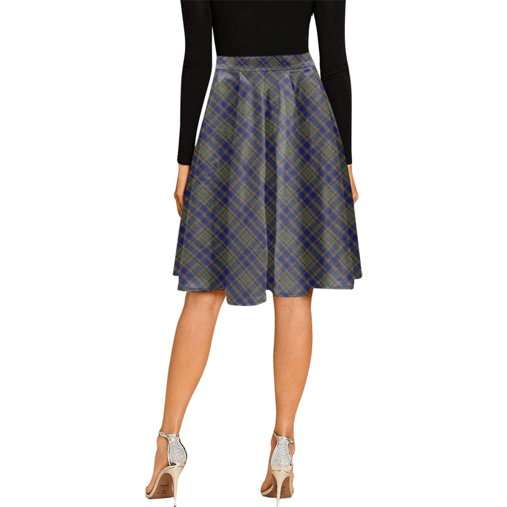 Kildare County Ireland Tartan Melete Pleated Midi Skirt Cross Style - Tartan Vibes Clothing