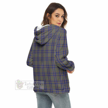 Kildare County Ireland Tartan Women's Borg Fleece Hoodie with Half Zip