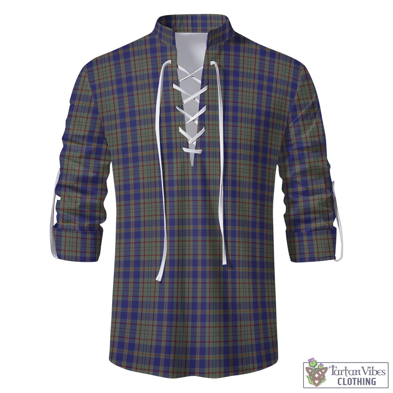 Tartan Vibes Clothing Kildare County Ireland Tartan Men's Scottish Traditional Jacobite Ghillie Kilt Shirt