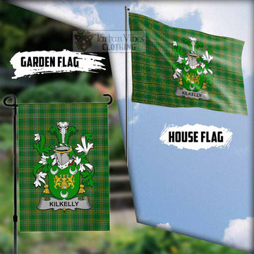 Kilkelly Irish Clan Tartan Flag with Coat of Arms