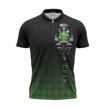 Kilkelly Irish Clan Zipper Polo Shirt with Coat of Arms Erin Go Bragh Celtic Inspired Unisex - Tartan Vibes Clothing