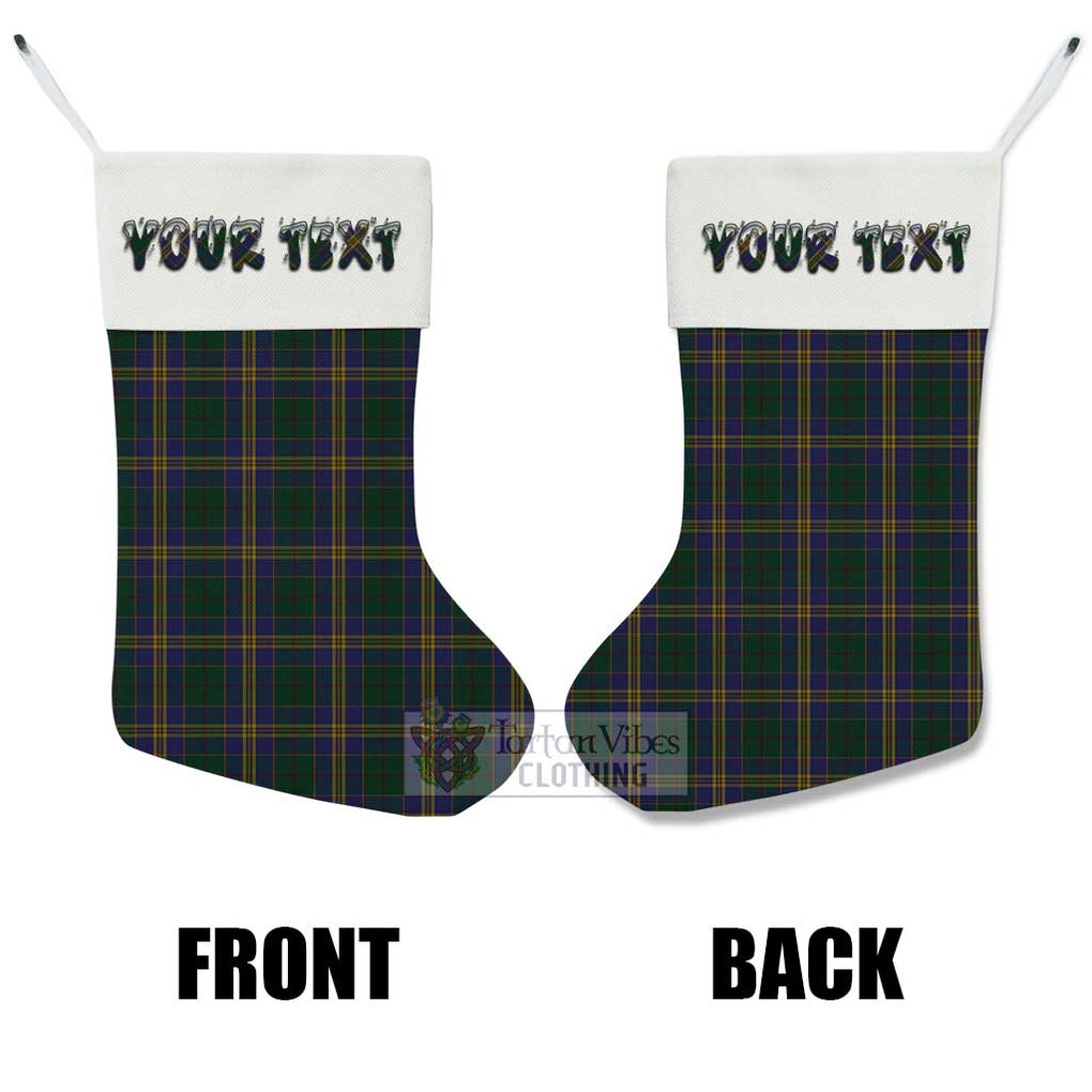 Tartan Vibes Clothing Kilkenny County Ireland Tartan Christmas Stocking with Personalized Text