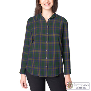 Kilkenny County Ireland Tartan Women's Casual Shirt