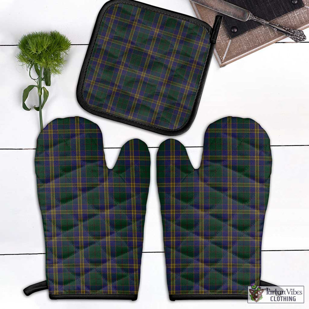 Kilkenny County Ireland Tartan Combo Oven Mitt & Pot-Holder Combo 1 Oven Mitt & 1 Pot-Holder Black - Tartan Vibes Clothing