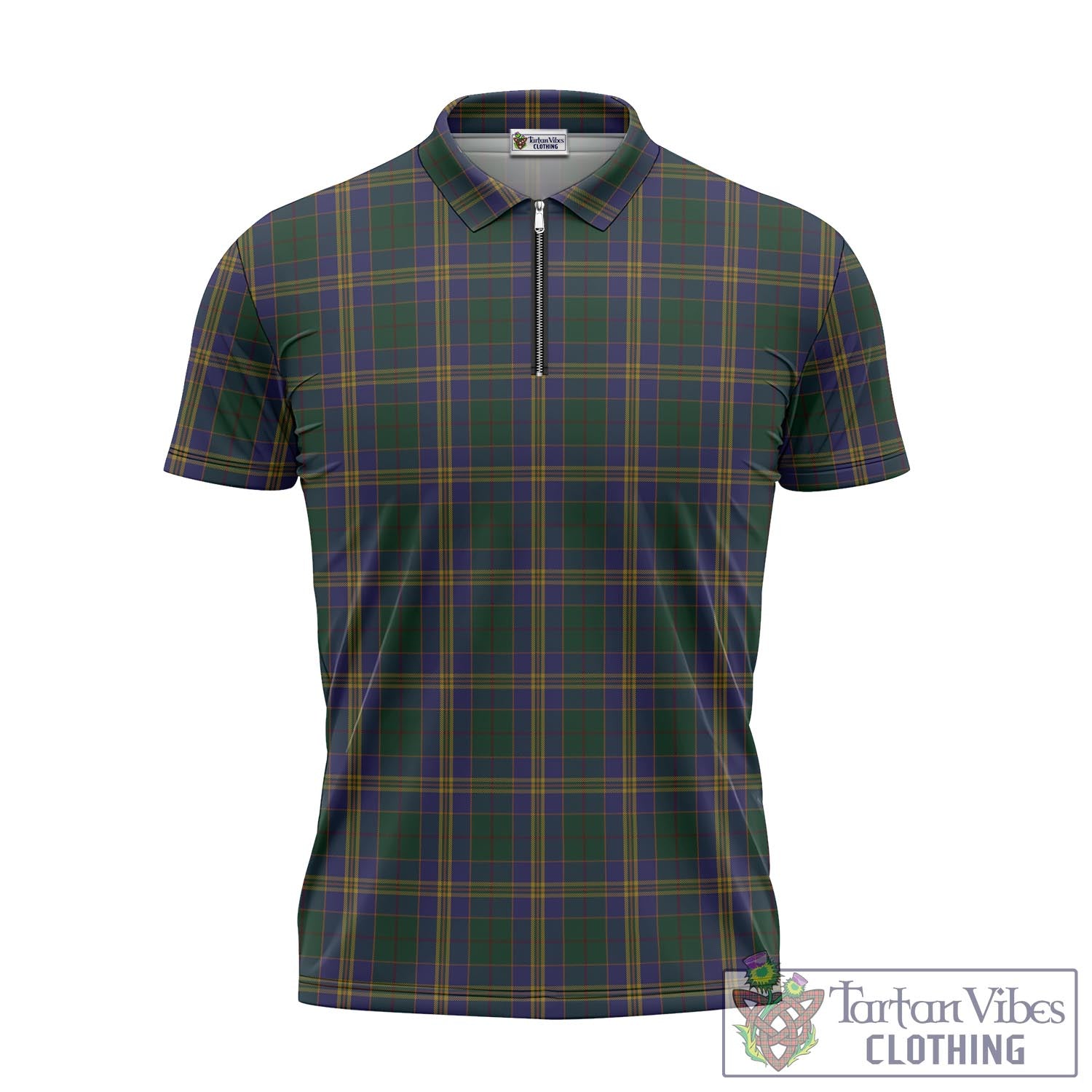 Tartan Vibes Clothing Kilkenny County Ireland Tartan Zipper Polo Shirt