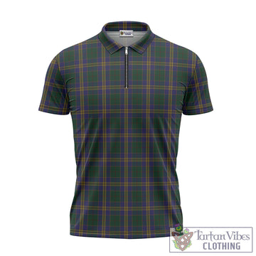 Kilkenny County Ireland Tartan Zipper Polo Shirt