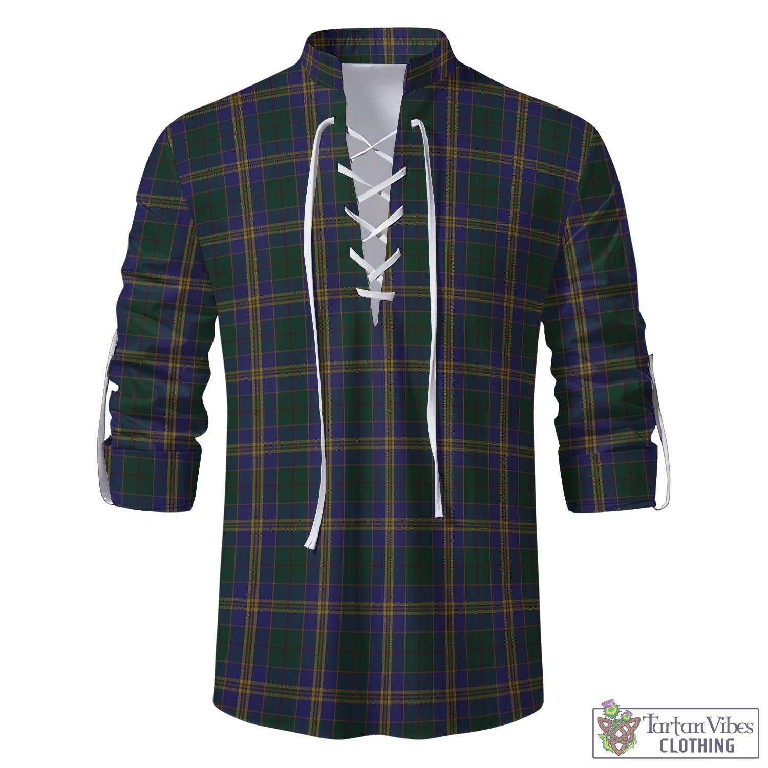 Tartan Vibes Clothing Kilkenny County Ireland Tartan Men's Scottish Traditional Jacobite Ghillie Kilt Shirt