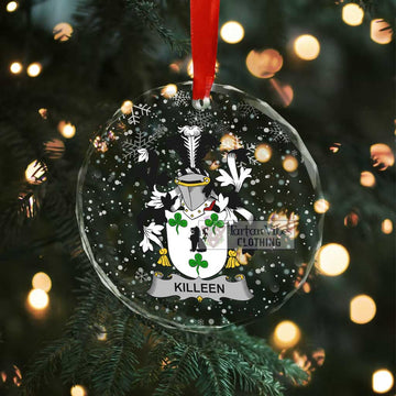 Killeen Irish Clan Christmas Glass Ornament with Coat of Arms