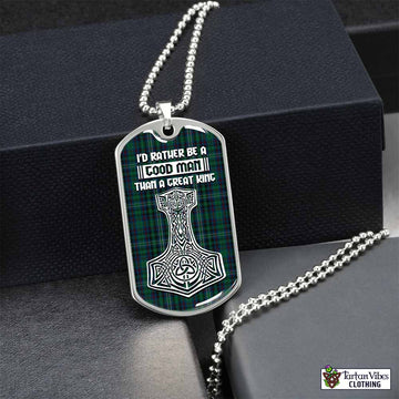 Killen Tartan Dog Tag Necklace Viking Mjolnir Style