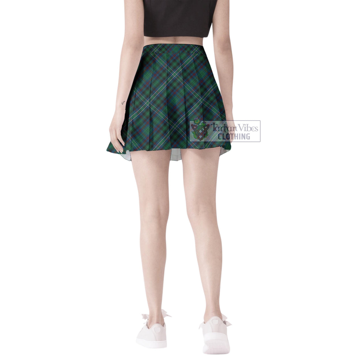 Killen Tartan Women's Plated Mini Skirt Cross Style - Tartan Vibes Clothing
