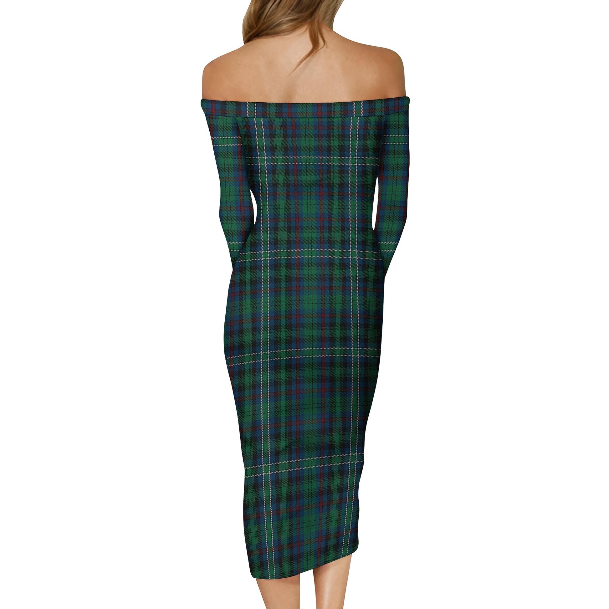 Killen Tartan Off Shoulder Lady Dress - Tartanvibesclothing