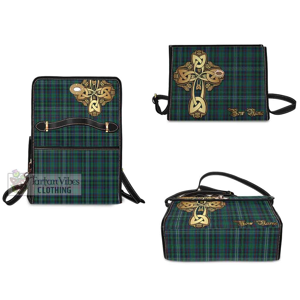 Tartan Vibes Clothing Killen Tartan Waterproof Canvas Bag Golden Thistle Celtic Cross Style