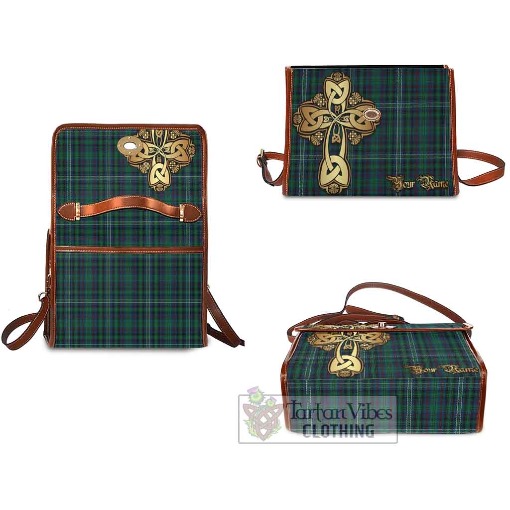 Tartan Vibes Clothing Killen Tartan Waterproof Canvas Bag Golden Thistle Celtic Cross Style