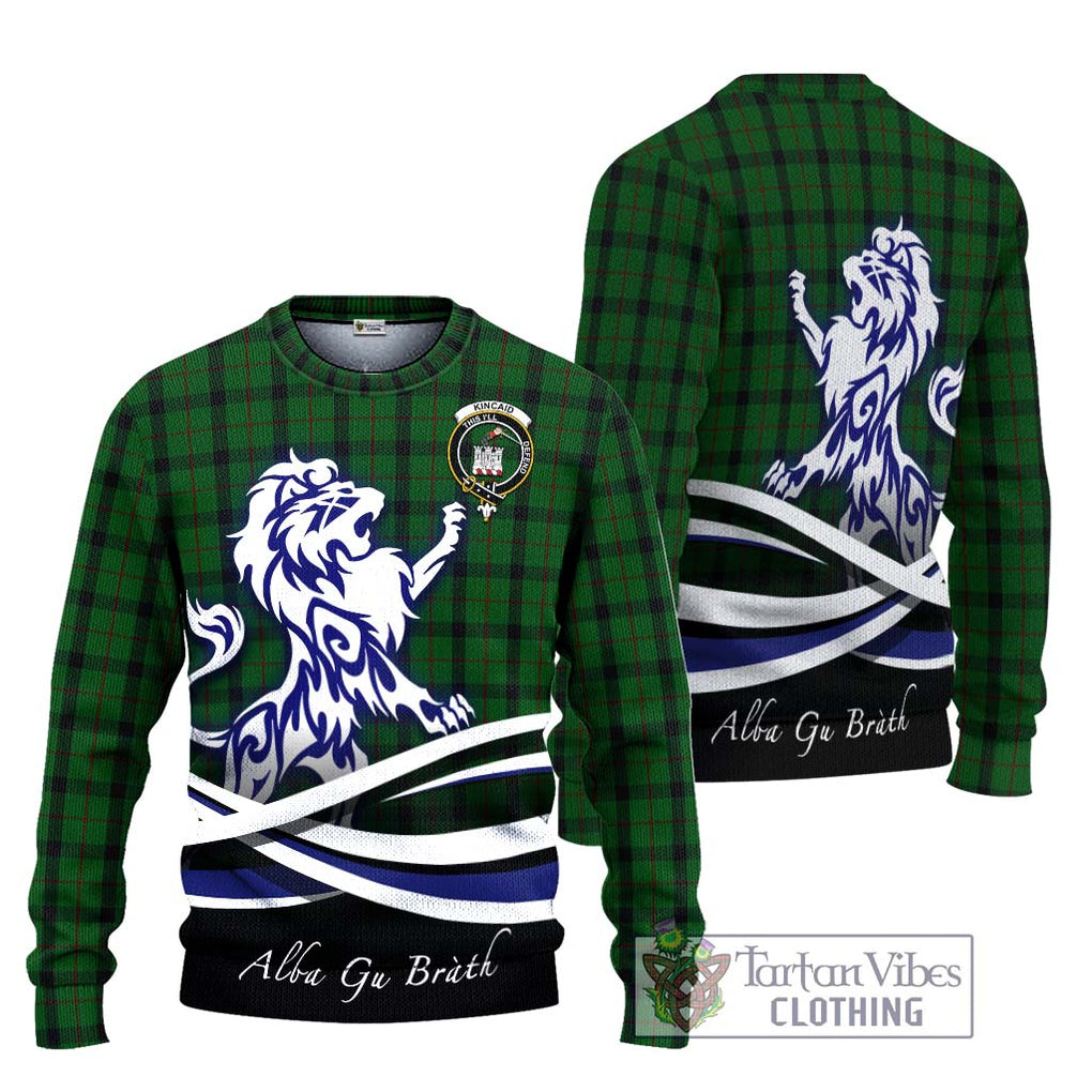 Kincaid Tartan Knitted Sweater with Alba Gu Brath Regal Lion Emblem Unisex - Tartanvibesclothing Shop