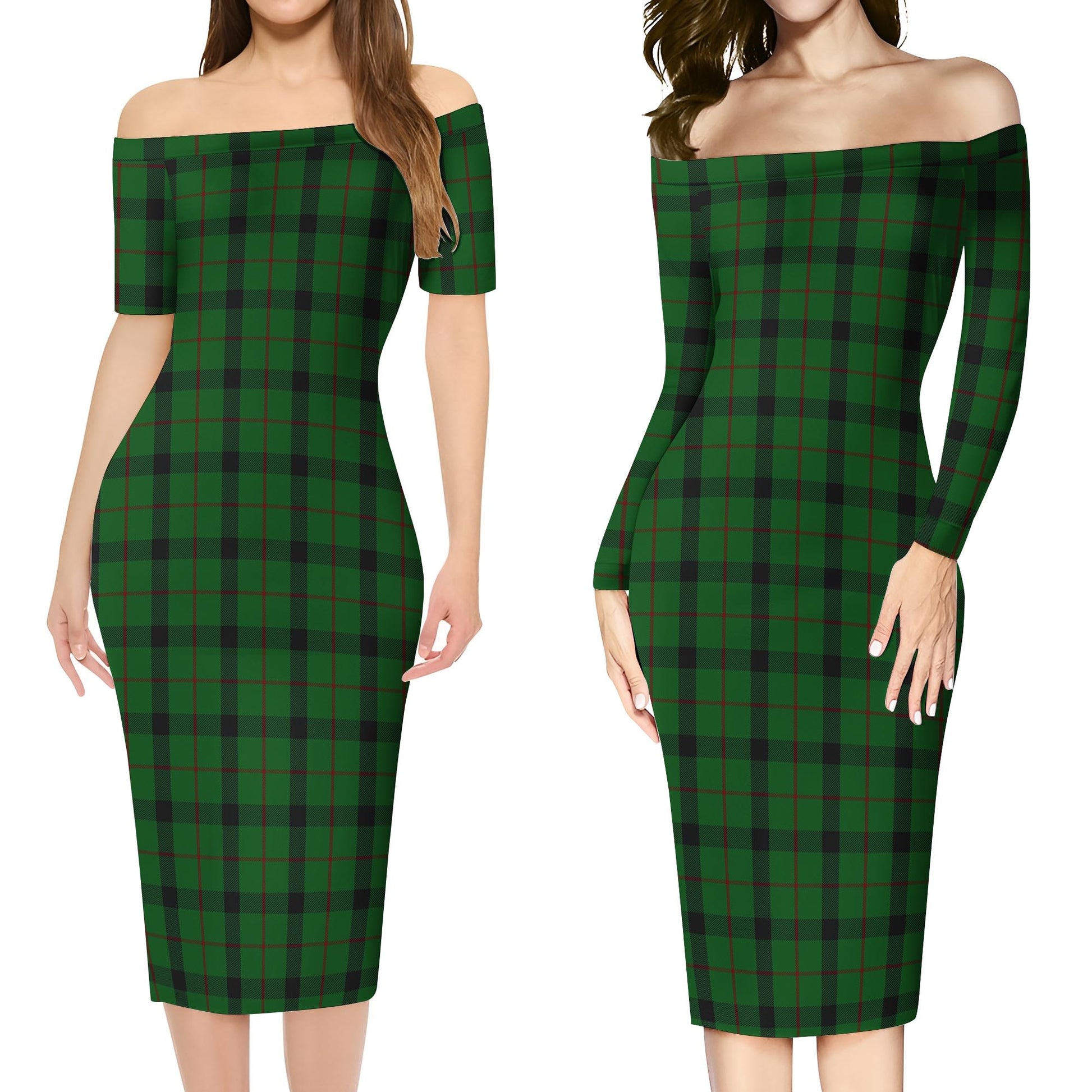 Kincaid Tartan Off Shoulder Lady Dress Women's Dress - Tartanvibesclothing