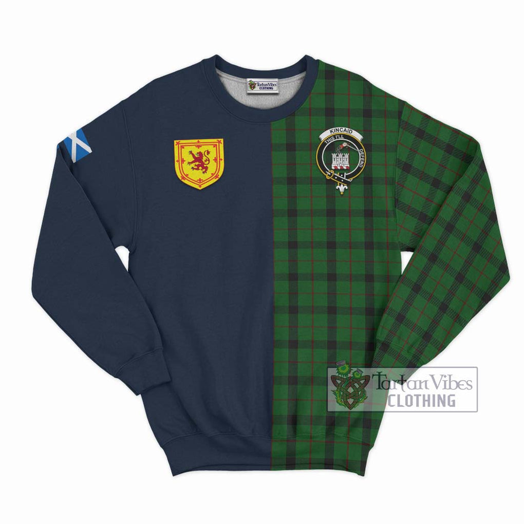 Tartan Vibes Clothing Kincaid Tartan Sweatshirt with Scottish Lion Royal Arm Half Style