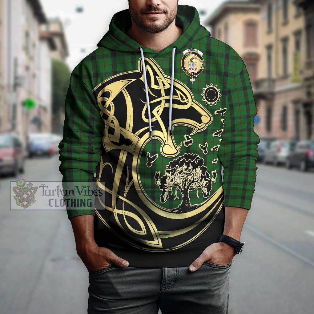 Kincaid Tartan Hoodie with Family Crest Celtic Wolf Style Zip Hoodie - Tartan Vibes Clothing