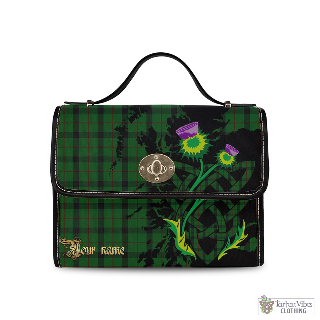 Tartan Vibes Clothing Kincaid Tartan Waterproof Canvas Bag with Scotland Map and Thistle Celtic Accents