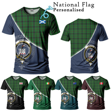 Kincaid Tartan T-Shirt with Personalised National Flag and Family Crest Half Style