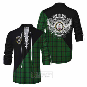 Kincaid Tartan Ghillie Kilt Shirt with Family Crest and Military Logo Style