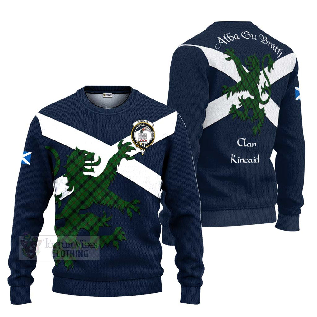 Tartan Vibes Clothing Kincaid Tartan Lion Rampant Knitted Sweater – Proudly Display Your Heritage with Alba Gu Brath and Clan Name