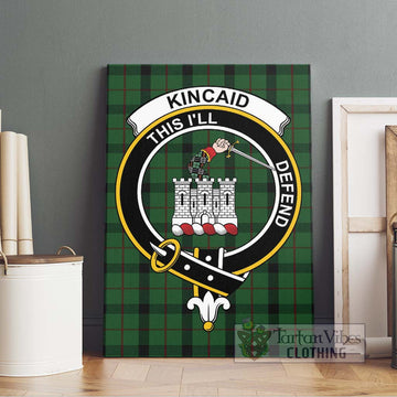 Kincaid Tartan Canvas Print Wall Art with Family Crest