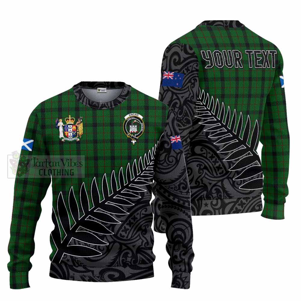 Tartan Vibes Clothing Kincaid Crest Tartan Knitted Sweater with New Zealand Silver Fern Half Style