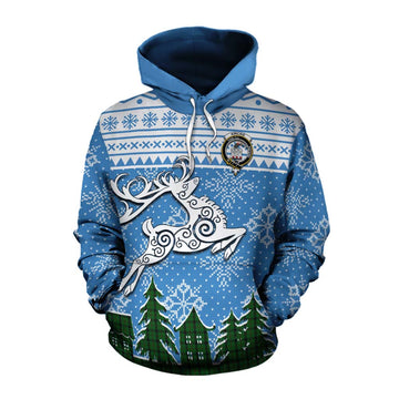 Kincaid Clan Christmas Cotton Hoodie Celtic Reindeer Style