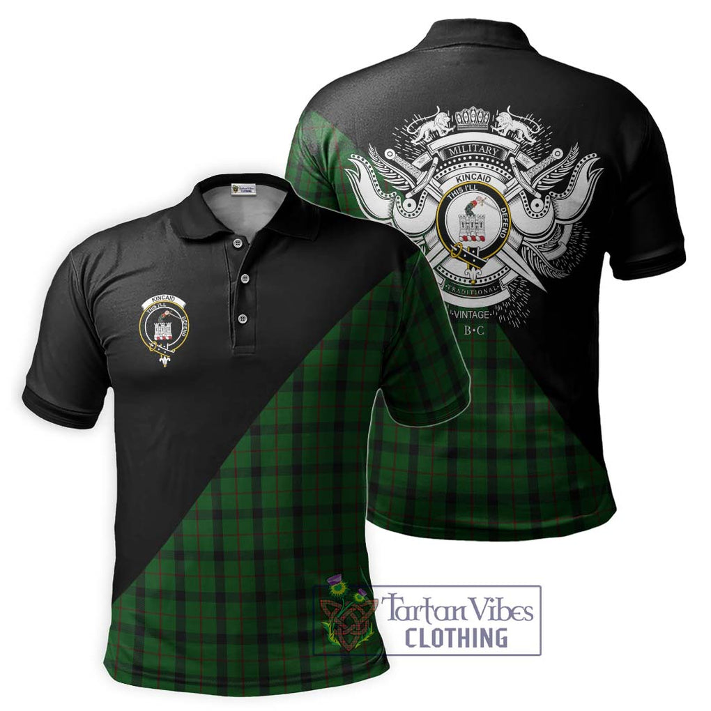 Kincaid Tartan Polo Shirt with Family Crest and Military Logo Style Kid - Tartanvibesclothing Shop