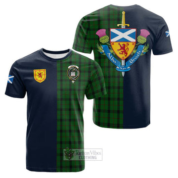 Kincaid Tartan Cotton T-shirt Alba with Scottish Lion Royal Arm Half Style